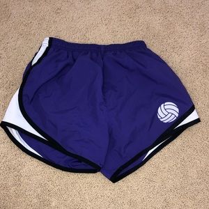 purple volleyball running/athletic shorts